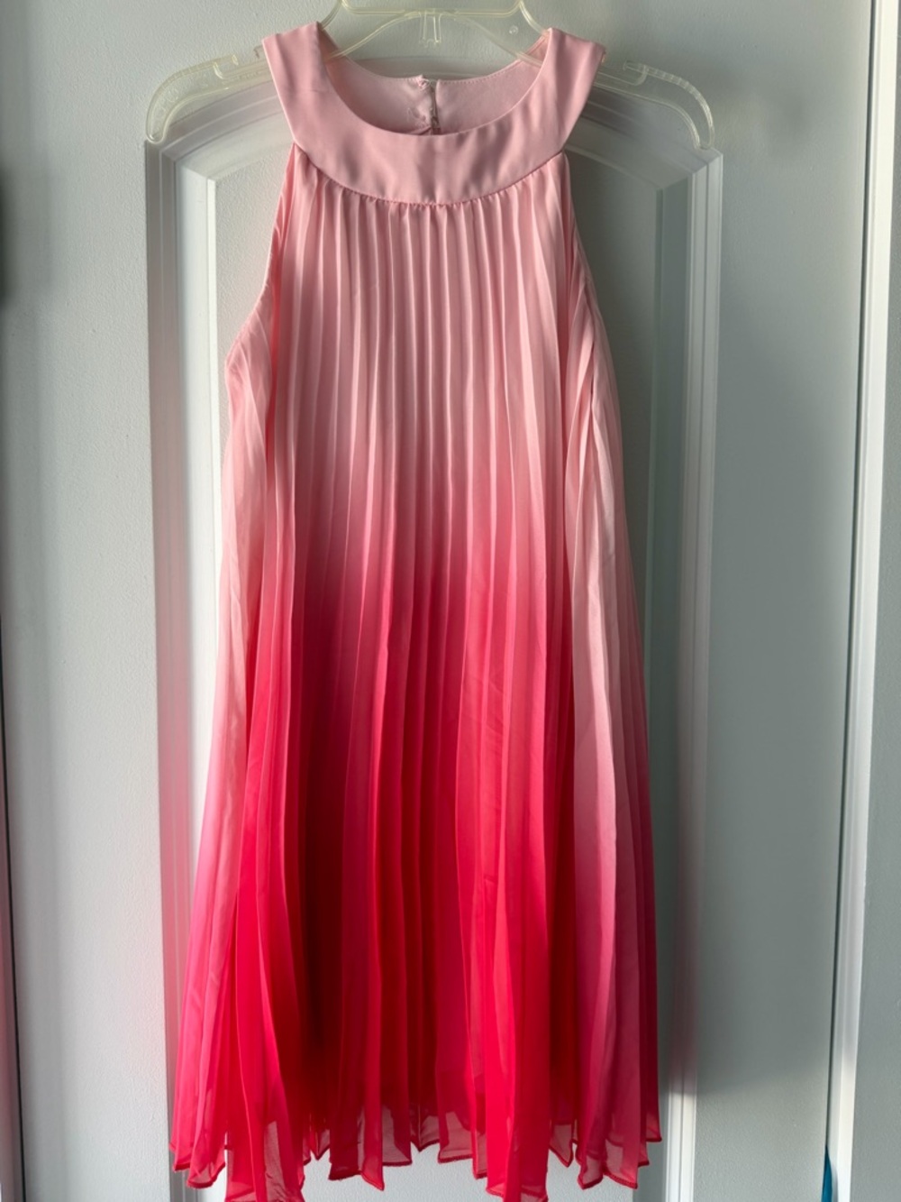 Rare Editions Flowy Pink Ombre Pleated Girls Dress Size 12